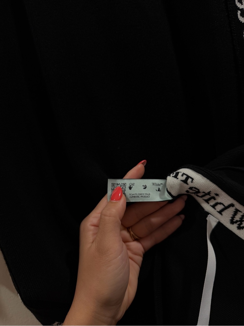 Off-White Like new XS Black Long Sleeve sweater bodycon mini midi dress - Picture 4 of 5